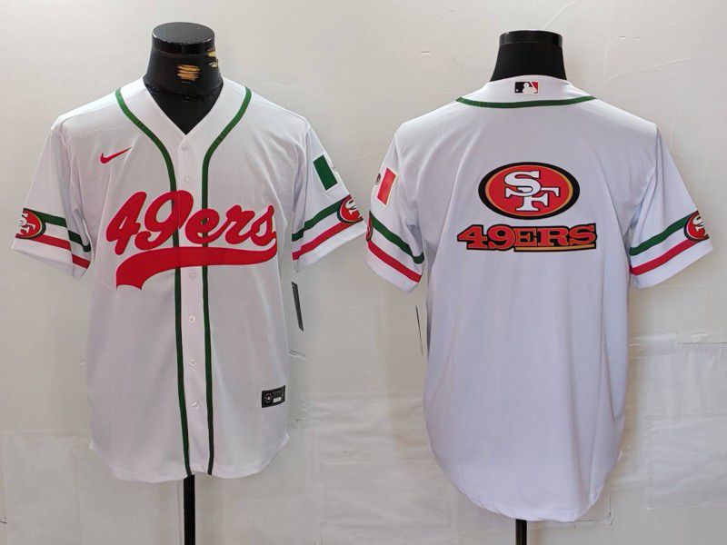 Men San Francisco 49ers Blank White Joint Name 2024 Nike Limited NFL Jersey style 7032->san francisco 49ers->NFL Jersey